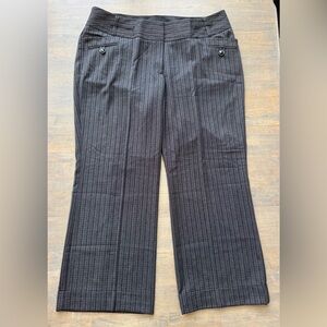 LANE BRYANT Black and Gray Striped Trousers